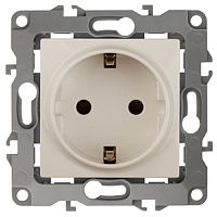 Розетка с заземлением без рамки Эра S12 1-м 16А слоновая кость картинка